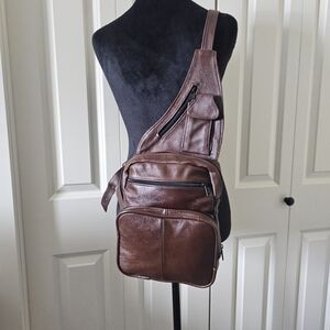 Brown Leather Sling Bag Crossbody Bag